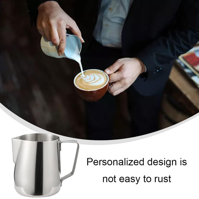 Stainless Steel Milk Frothing Pitcher 350ml 600ml Tapered Spout