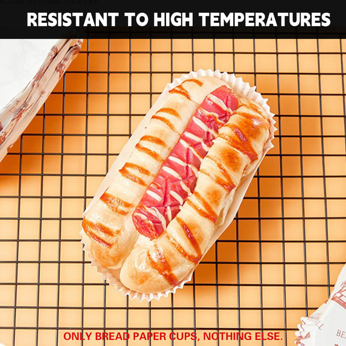 300PCS Bread Paper Cups Food Grade Oil-Proof and High Temperature Resistance