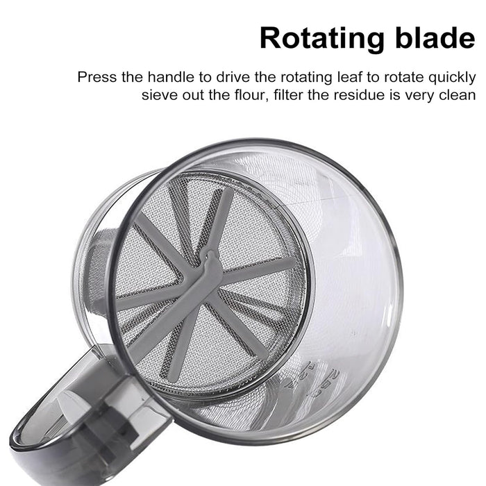 Semi-Automatic Handheld Flour Sifter with Fine Mesh for Baking and Straining