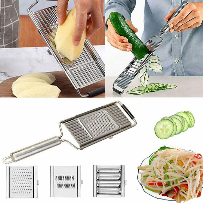 3-in-1 Stainless Steel Handheld Grater Set with Ergonomic Handle