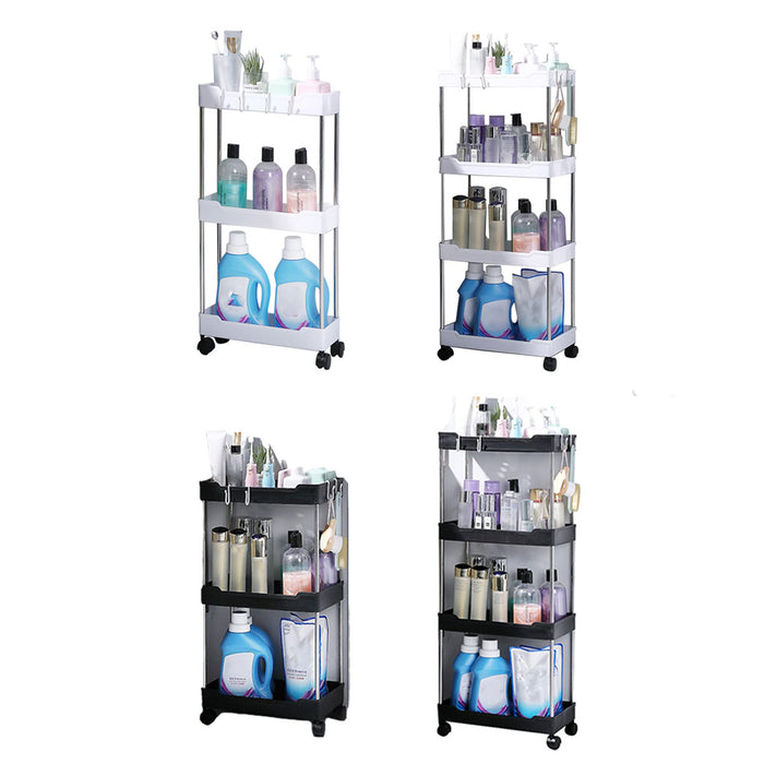 3 or 4 Tier Rolling Storage Cart with 360-Degree Wheels
