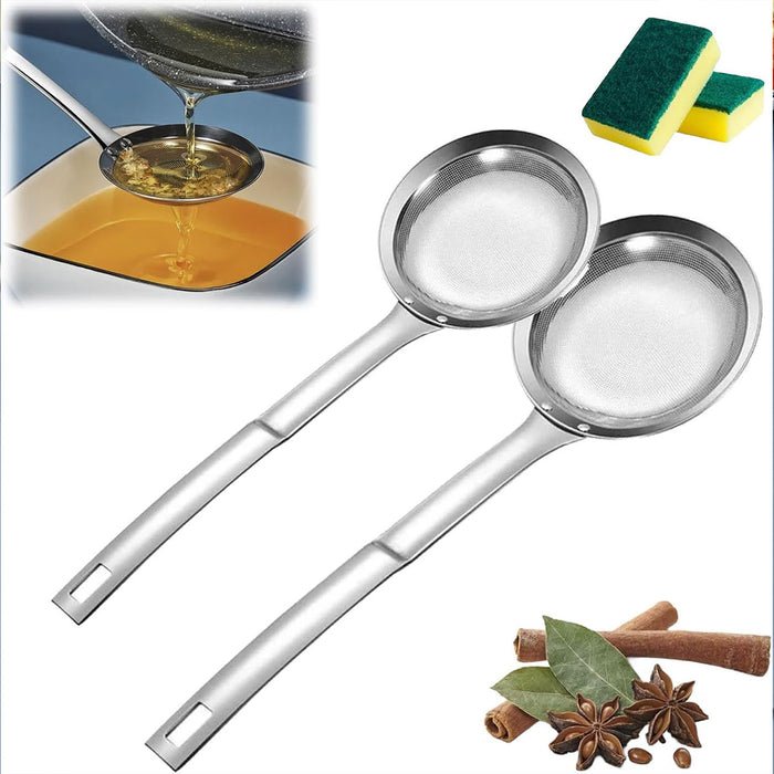 Oil Separator Spoon Stainless Steel Fine Mesh Skimmer