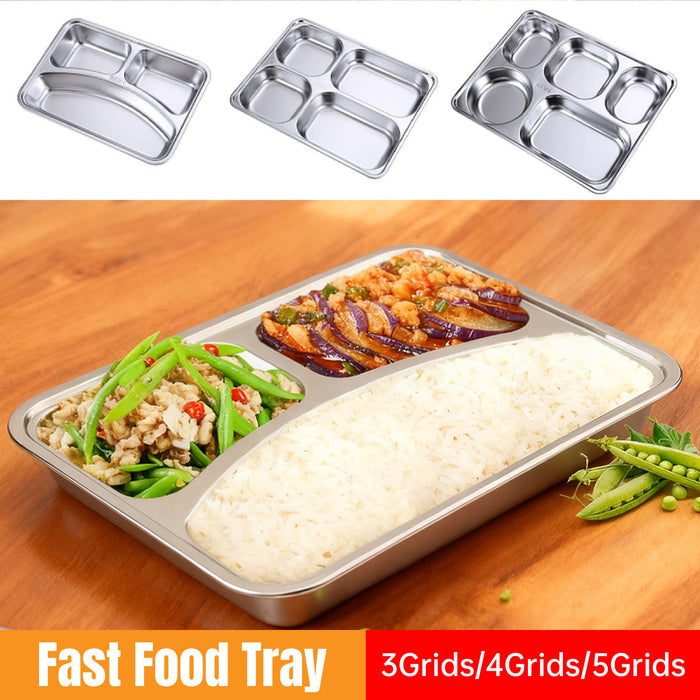 Stainless Steel Compartmentalized Dinner Tray