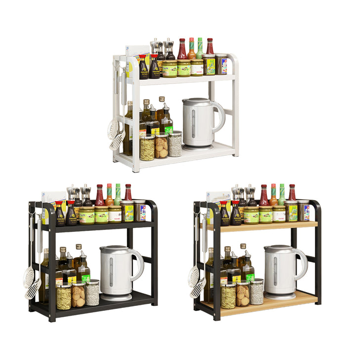 2 Tier Kitchen Storage Rack Steel Frame Board 50cm