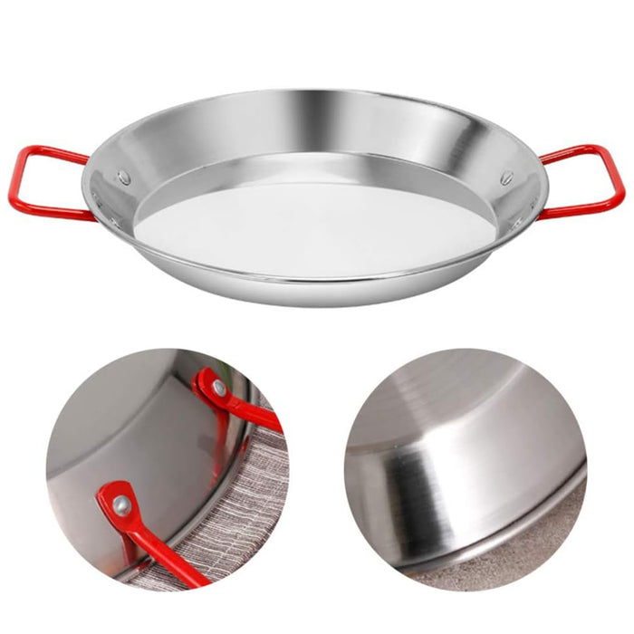 Stainless Steel Seafood Plate with Red Handle 304 Food-Grade 24 to 30 cm