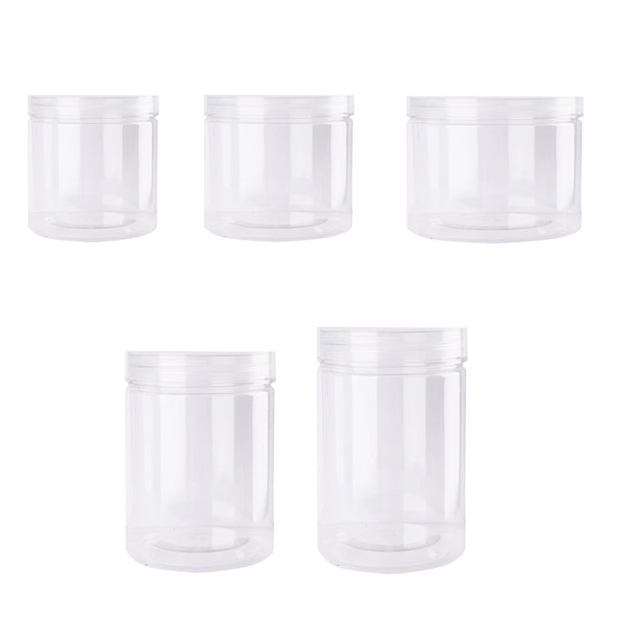 50 Pcs Wide Mouth Plastic Storage Bottles Airtight Screw Top Lids