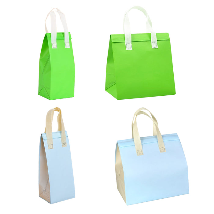 50 Pcs Coffee Takeaway Bags with Handle Self-Adhesive Waterproof in 2 Colors 2 Sizes