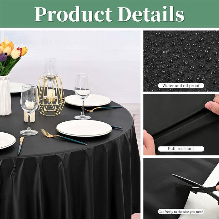 10 Pcs Round PEVA Tablecloths Waterproof Oil-Resistant 213 cm