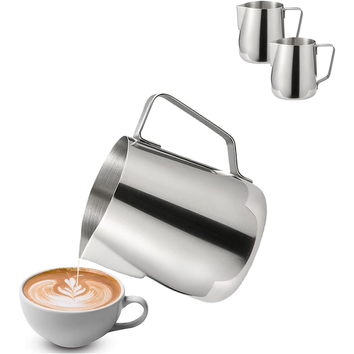 Stainless Steel Milk Frothing Pitcher 350ml 600ml Tapered Spout