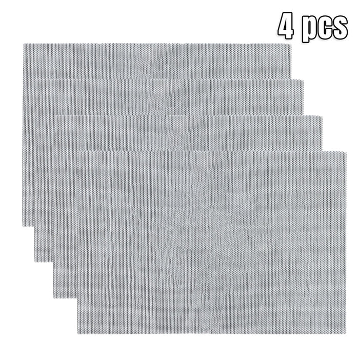 4pcs PVC Braided Placemat Heat Insulation Mat Home Non-slip Waterproof Coaster