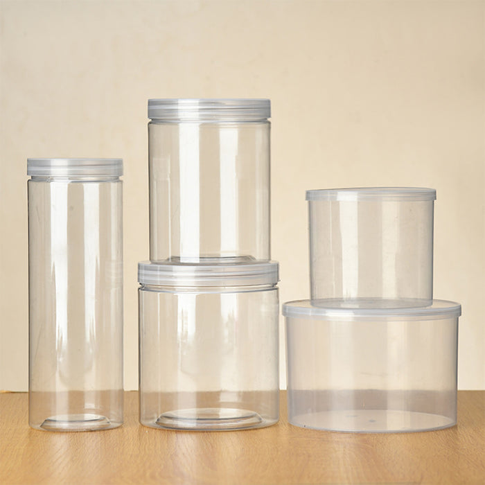 50 Pcs Wide Mouth Plastic Storage Bottles Airtight Screw Top Lids