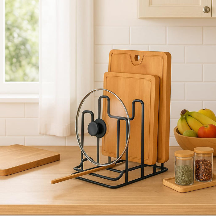 2 Pcs Metal Cutting Board Stand Vertical Holder Black