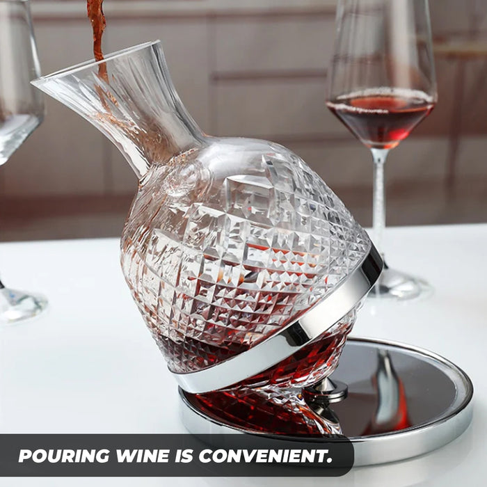 Roly-Poly Rotating Wine Decanter 1.5L Lead-Free Crystal Glass