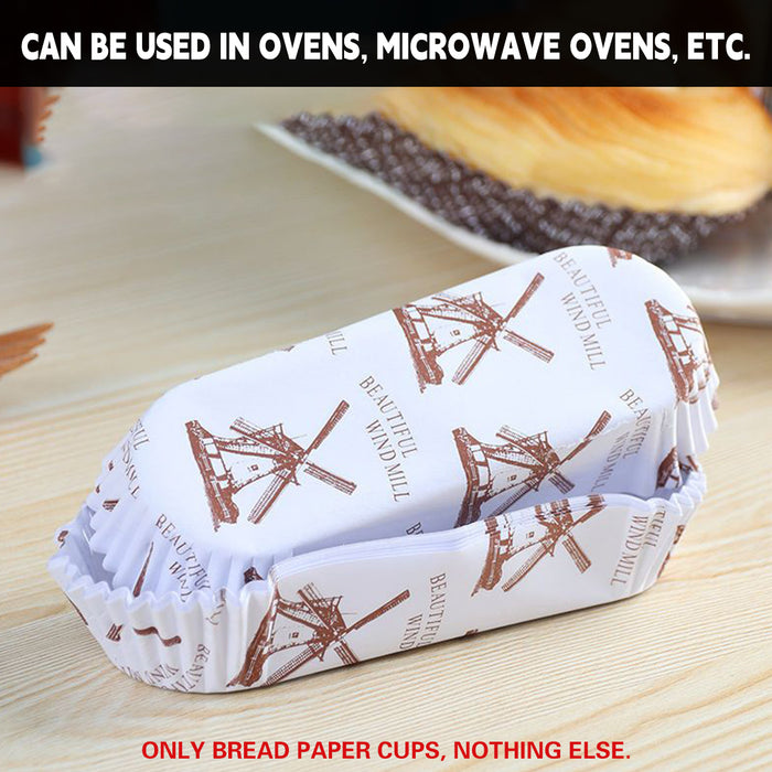 300PCS Bread Paper Cups Food Grade Oil-Proof and High Temperature Resistance