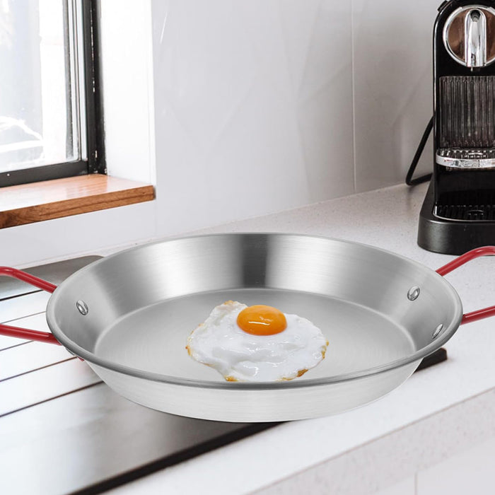 Stainless Steel Seafood Plate with Red Handle 304 Food-Grade 24 to 30 cm