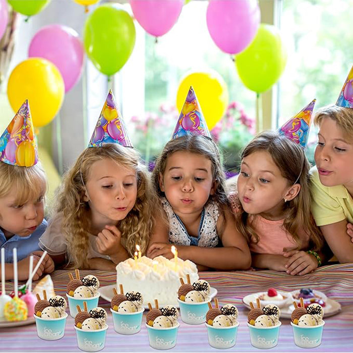 100 Pcs 4oz Paper Ice Cream Cups Waterproof Oil-Proof