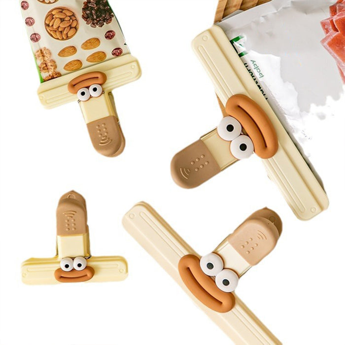 6 Pcs Plastic Bag Sealing Clips ABS Rubber 2 Sizes