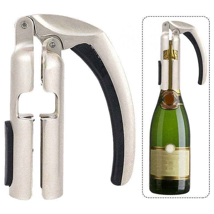 Champagne Corkscrew with Lever Anti Slip Handle Zinc Alloy