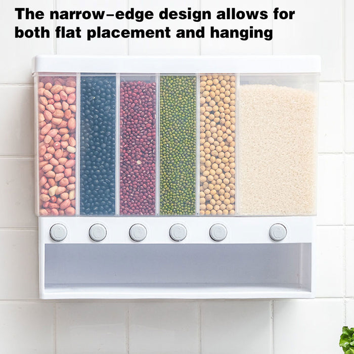 Wall Mounted Automatic Rice Dispenser With Compartments