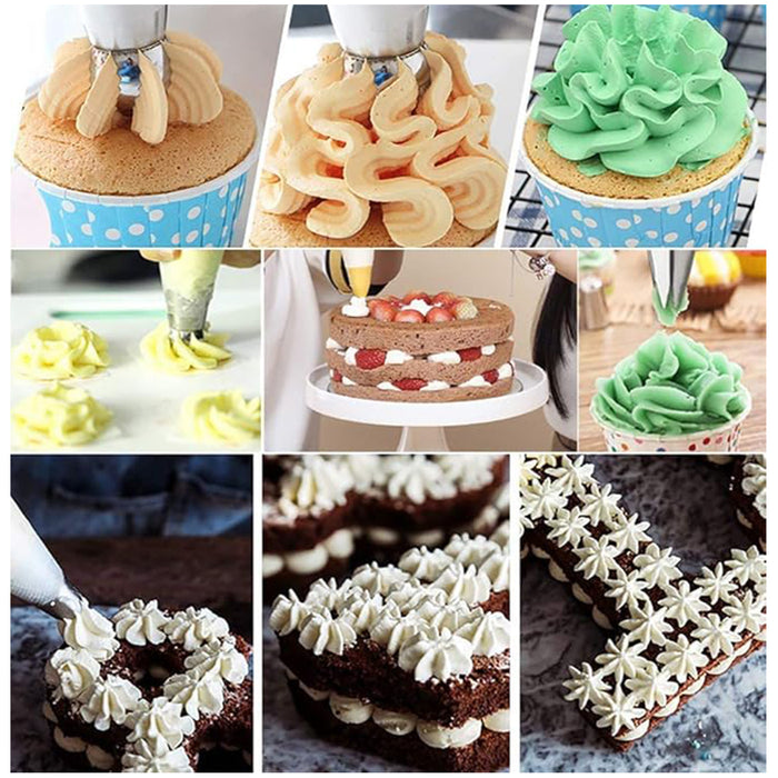 14 Or 32 Pcs Russian Piping Tips Set 430 Steel with 14in Bag