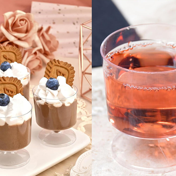 30 Pcs Clear Hard Plastic Dessert Cups 7oz 6.9cm