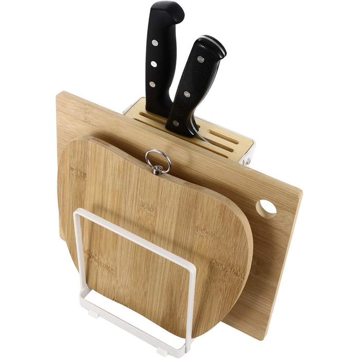 Kitchen Storage Rack Iron Bamboo Multi Slot Holder 21.4cm