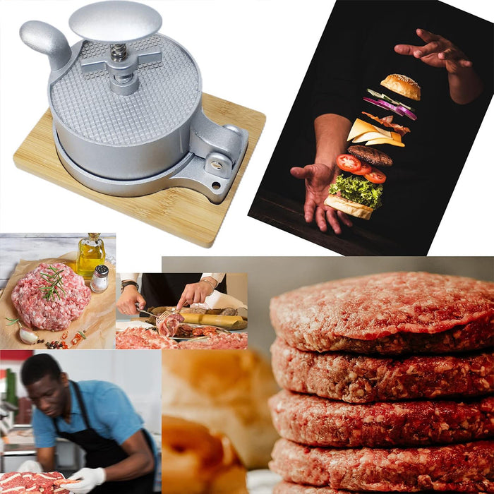 Flip Top Burger Press Meat Patty Maker Spring Plunger