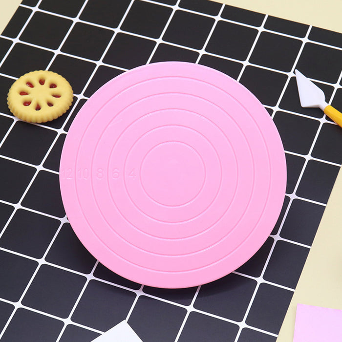 Mini Cake Turntable 14cm with Silicone Base and Scale Markings