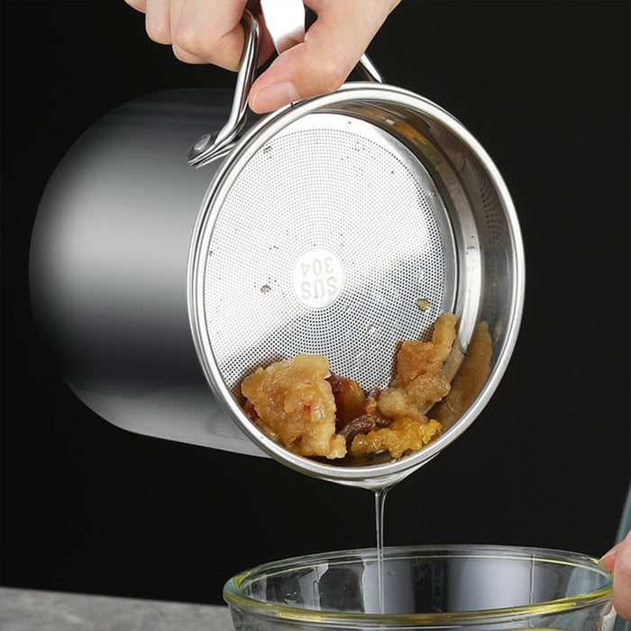 304 Stainless Steel Oil Pot with Container, 2L