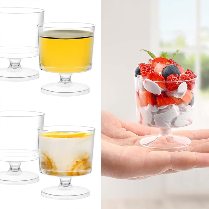 30 Pcs Clear Hard Plastic Dessert Cups 7oz 6.9cm