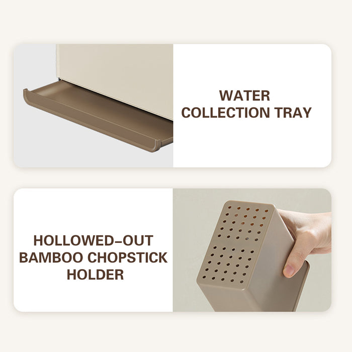 1 Pc Draining Countertop Knife Cutlery Storage Rack Coffee Brown