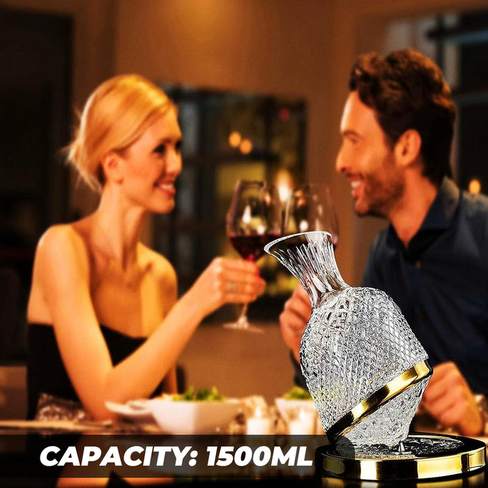 Roly-Poly Rotating Wine Decanter 1.5L Lead-Free Crystal Glass