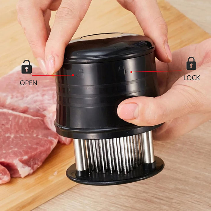 56 Pin Meat Tenderizer with Lock Mechanism Black