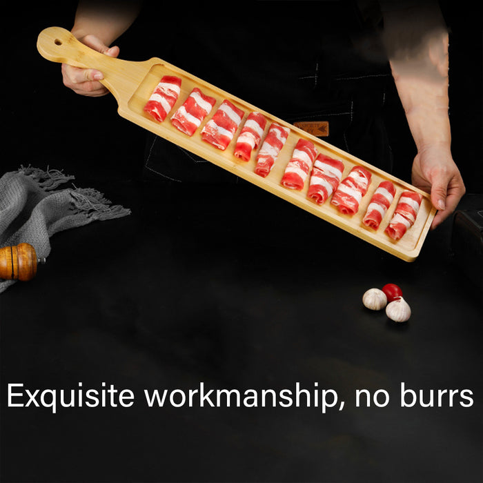 Long Wooden Serving Tray with Handle 60 x 11.5 cm for Hot Pot