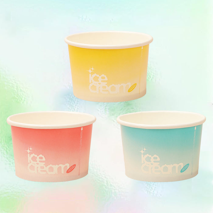 100 Pcs 4oz Paper Ice Cream Cups Waterproof Oil-Proof