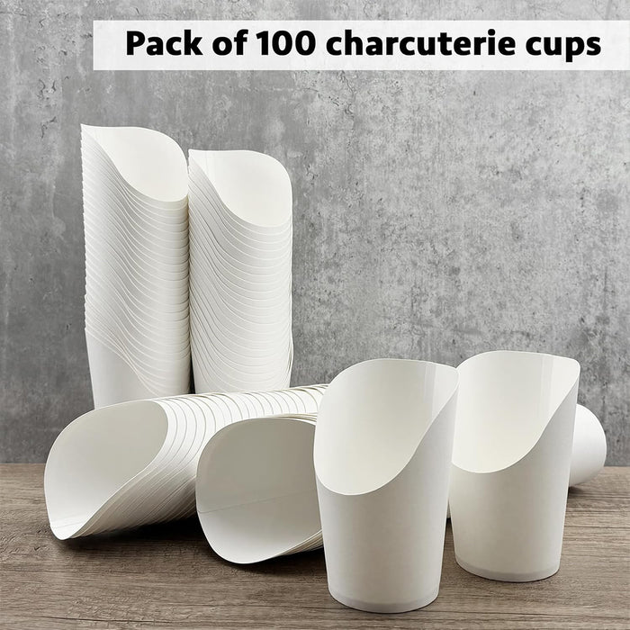 100 Pcs French Fry Cups White Oil Resistant 12oz 14oz 16oz