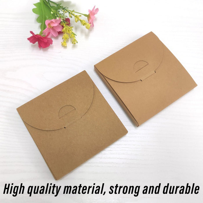 100 Pcs Kraft Paper Coaster Holders with Window Tuck In Flap