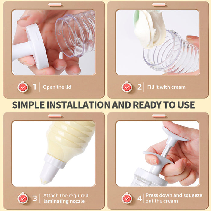 Cookie Press Gun with 8 Nozzles Food-Grade Plastic White