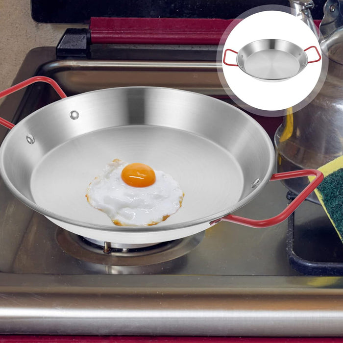 Stainless Steel Seafood Plate with Red Handle 304 Food-Grade 24 to 30 cm