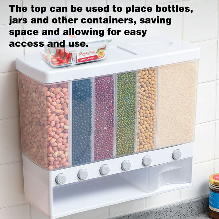Wall Mounted Automatic Rice Dispenser With Compartments