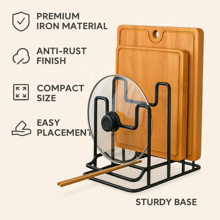 2 Pcs Metal Cutting Board Stand Vertical Holder Black