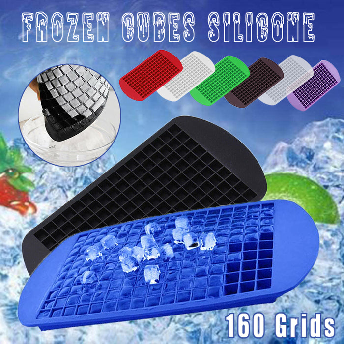 Mini Ice Cube Tray 160-Cube Food-Grade Silicone 24×12×1cm