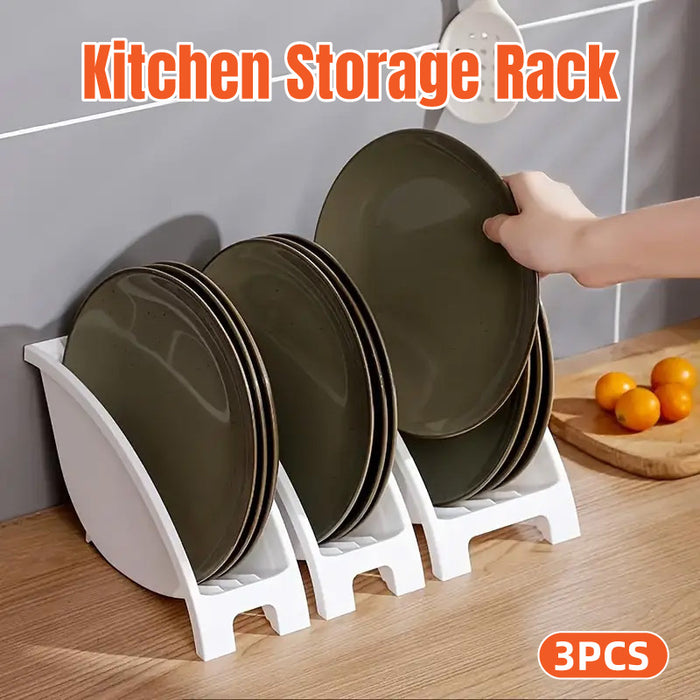 3pcs Home Bowl Storage Cabinet Built-in Cutlery Dish Rack Shelf Organizer Set