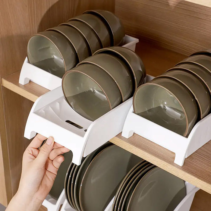 3pcs Home Bowl Storage Cabinet Built-in Cutlery Dish Rack Shelf Organizer Set