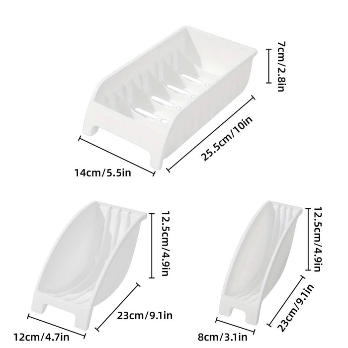 3pcs Home Bowl Storage Cabinet Built-in Cutlery Dish Rack Shelf Organizer Set