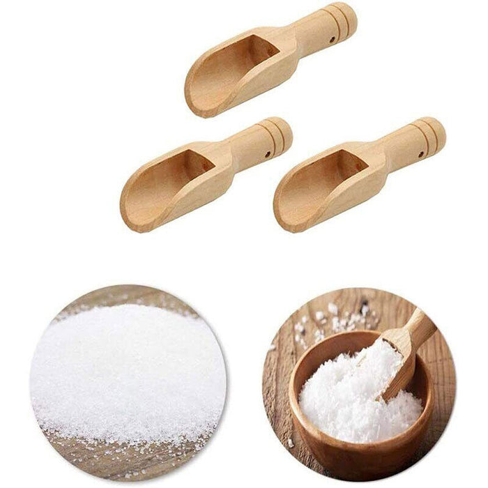 Wooden Mini Scoop Spoon for Salt Sugar Coffee Kitchen Use