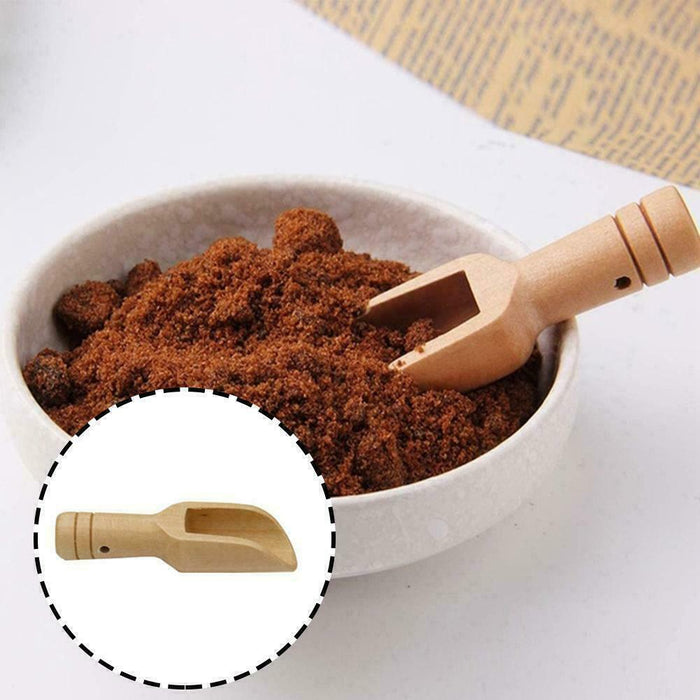 Wooden Mini Scoop Spoon for Salt Sugar Coffee Kitchen Use