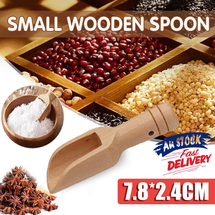 Wooden Mini Scoop Spoon for Salt Sugar Coffee Kitchen Use