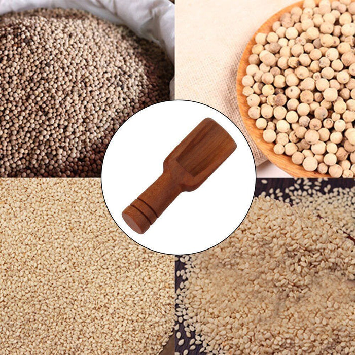 Wooden Mini Scoop Spoon for Salt Sugar Coffee Kitchen Use