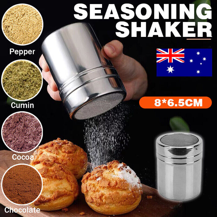 Stainless Steel Coffee Cocoa Sugar Shaker Duster for Bakery and Café